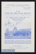 1967 Signed FA Cup Final Eve of The Final Rally Programme date 19 May signed by officials plus 2x