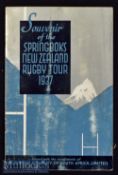 Very Rare 1937 South Africa to New Zealand Rugby Souvenir Booklet: From the iconic victorious