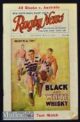 Very Rare 1929 Australia v New Zealand Rugby Programme: 3rd test from iconic 3-0 series win over the