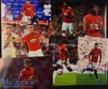 10x Signed Manchester United Colour Photographs Fred^ Martial^ Shaw^ Lingard^ etc. measuring 30x21cm