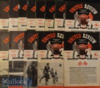 1956/57 Manchester United Home Football Programmes to include Nos 1^ 3^ 9^ 13^ 14^ 15^ 16^ 18^ 19^