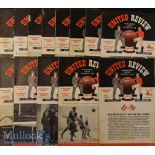 1956/57 Manchester United Home Football Programmes to include Nos 1^ 3^ 9^ 13^ 14^ 15^ 16^ 18^ 19^