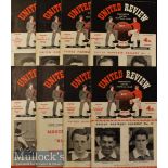 1955/56 Manchester United Home Football Programmes to include Nos 2^ 4^ 7^ 11^ 12^ 14^ 17 and 18^