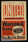 1946/47 Sheffield United v Manchester United Football Programme date 12 Oct^ in F/G condition