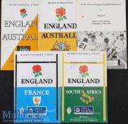 1967-1993 England Rugby Programmes incl Signed (5): v Australia 1967 & 1982; away v South African