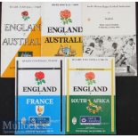 1967-1993 England Rugby Programmes incl Signed (5): v Australia 1967 & 1982; away v South African