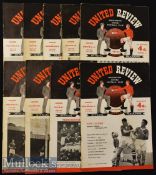 1953/54 Manchester United Home Football Programmes to include Nos 2^ 6^ 10^ 11^ 13^ 15^ 17^ 18^