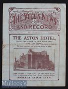 1925/26 Aston Villa v Sunderland Combined Issue Football Programme also Aston Villa Res v West