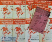 Selection of 1950s Rotherham home football programmes including 54 v Oldham Ath.^ 51 v Brentford^ 56
