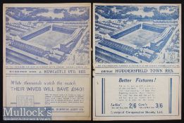 1938/39 Everton Res v Newcastle United Res and Huddersfield Town Res Football Programmes dates 22