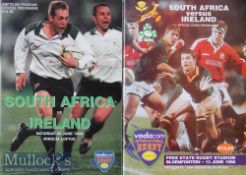 South Africa v Ireland Rugby Programmes (2): Attractive editions from Bloemfontein and Pretoria