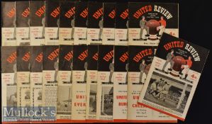 1954/55 Manchester United Home Football Programmes to include Nos 1-15^ 17-22^ including No 13