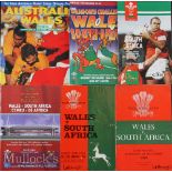 1960-1999 Wales v South Africa & in Australia Rugby Programmes (6): For the Springboks’ matches at