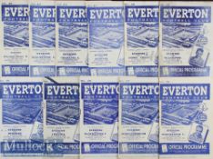 1948/49 Everton FC home Football Programmes to include Man City^ Middlesbrough^ Man City (FAC)^