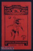 1937/38 FA Cup Arsenal v Bolton Wanderers Football Programme date 8 Jan^ staple rust/bleed^ o/w in G