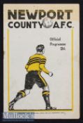 1946/47 Newport County AF v Swansea Town Football Programme date 12 Oct^ in G overall condition