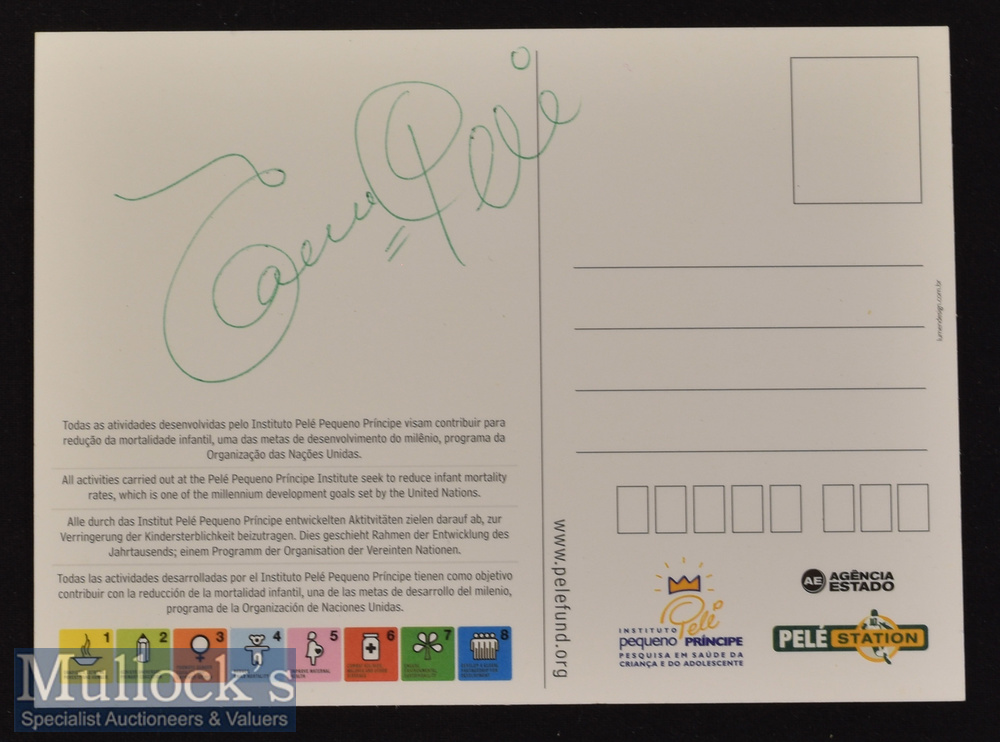 Pele Signed Postcard ‘Edson Pele’ in ink to reverse^ postcard measures 15x11cm approx. Pele