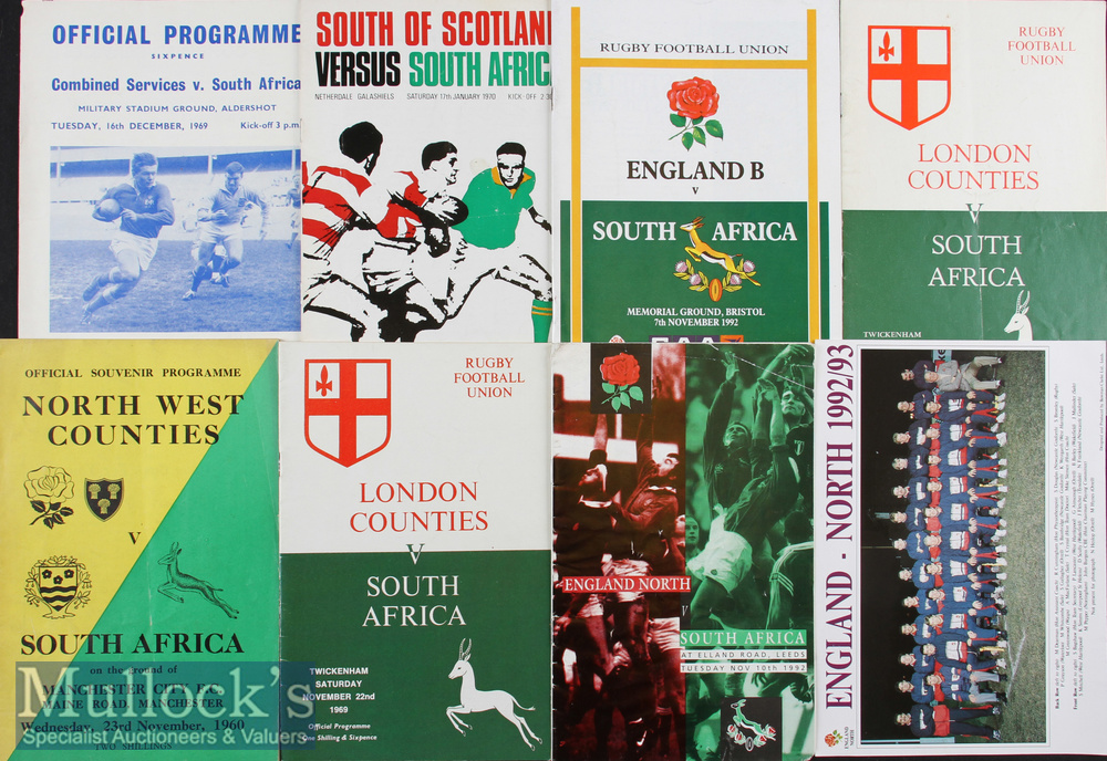 1960-1992 South Africa in England & Scotland Rugby programmes (7): From three Springbok visits^