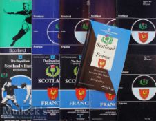 1970-1994 Scotland v France Test Rugby Programmes (11): A run of Scottish homes missing only the