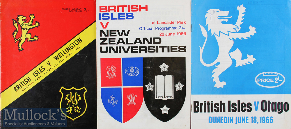 1966 British Lions Rugby Programmes in New Zealand (3): From the games at Otago^ New Zealand
