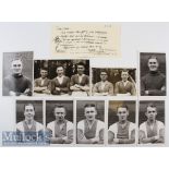 Pre War circa 1930s Oldham Athletic Photocards of team players including Blackshaw^ Caunce^