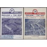 1955 & 1969 England Trials Rugby Programmes (2): Both at Twickenham with the old-style 4pp card