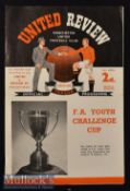 1955/56 Manchester United Youth v Bolton Wanderers Youth FA Youth Cup Football Programme Semi-