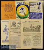 1952/53 Everton Away Football Programmes to include Leeds United^ Birmingham City^ Huddersfield