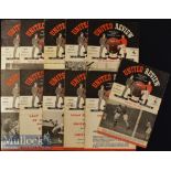 1951/52 Manchester United Home Football Programmes to include Nos4^ 5^ 13^ 15^ 16^ 18^ 19^ 20^ 21^