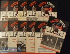 1951/52 Manchester United Home Football Programmes to include Nos4^ 5^ 13^ 15^ 16^ 18^ 19^ 20^ 21^