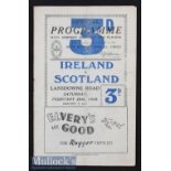 1948 Ireland v Scotland Rugby Programme: Ireland’s Grand Slam season as they won this Celtic