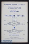 1959/60 Liverpool Senior Cup Final Everton v Tranmere Rovers Football Programme date 5 May at
