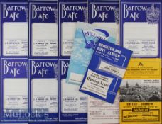 1964/5 Barrow AFC Football Programmes including 8 homes Aldershot^ Bradford PA^ Hartlepool^