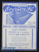 1937/8 Everton v West Bromwich Albion Football Programme dated 2nd April in excellent condition^