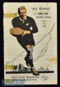 Very Rare 1925 New Zealand in Australia Rugby Programme: Sought-after issue from EJ Thorn’s XV v the