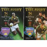 South Africa v Wales Rugby Programmes (2): Neat productions for the two-test series^ at Bloemfontein