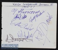 1956/57 Wales Squad Autograph Page containing 7x autographs to one side^ with 6x various