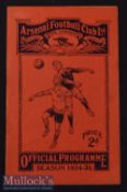 1934/35 Arsenal v Liverpool Football Programme 1 Sep in G overall condition