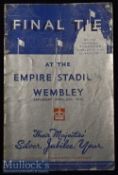 1935 FA Cup match programme West Bromwich Albion v Sheffield Wednesday 27 April 1935. Fair-good.