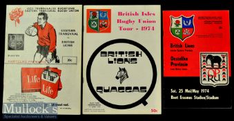 1974 British Lions in South Africa Rugby Programmes (3): Lovely trio from the matches v Eastern