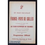 Scarce 1957 France v Wales Rugby Programme: The usual ‘giveaway^ throwaway’ Colombes issue^ much