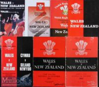 1953-1997 Wales v New Zealand Rugby Programmes (7): All at Cardiff except the last^ at Wembley^