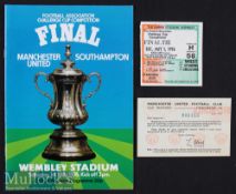 1976 FA Cup Final Manchester United v Southampton Football Programme and Match Ticket date 1 May