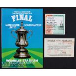 1976 FA Cup Final Manchester United v Southampton Football Programme and Match Ticket date 1 May