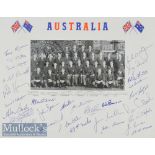 1966-7 Wallabies Rugby Tourists printed Photograph: Clear shot of the Australian team touring the