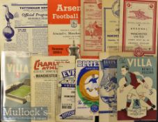 Selection of Manchester United 1950s Away Football Programmes to include 48/49 Aston Villa^