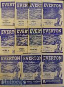 1947/48 Everton Home Football Programmes to include Huddersfield Town^ Aston Villa^ Wolverhampton