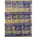 1947/48 Everton Home Football Programmes to include Huddersfield Town^ Aston Villa^ Wolverhampton