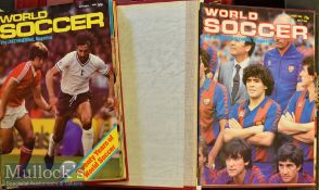 1980/1 to 1989 World Soccer Football Magazines complete run^ bound in 9 sets.