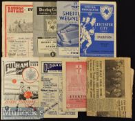 1953/54 Everton Away Football Programmes to include Lincoln City^ Oldham Athletic with newspaper